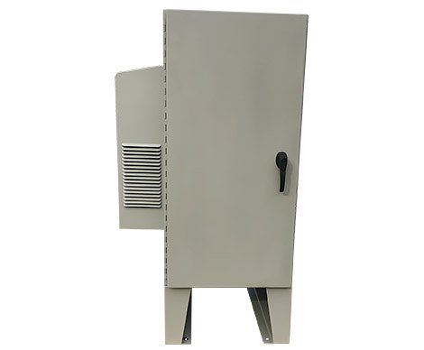 Side view of floor standing electrical enclosure