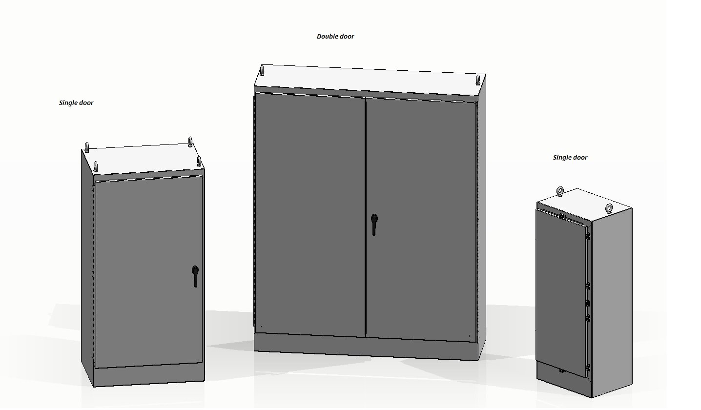 Double and single door floor mount electrical enclosure