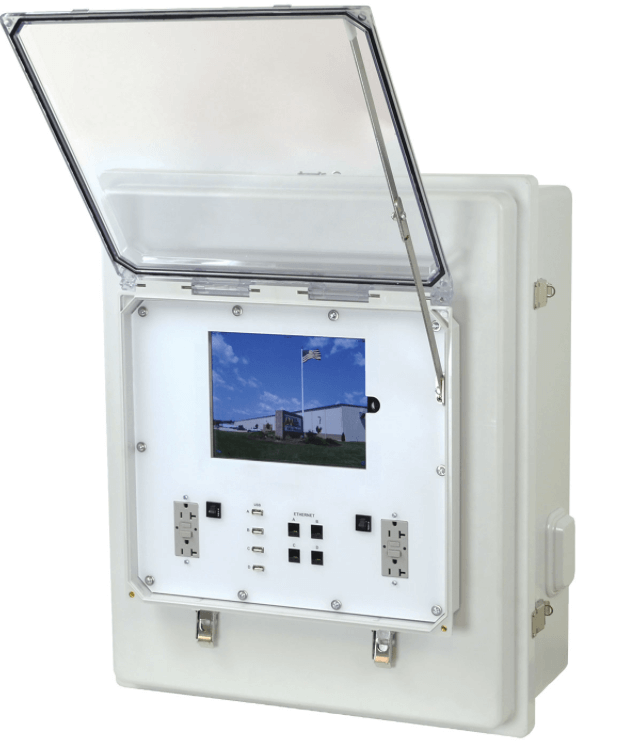 Enclosure with a window that opens up