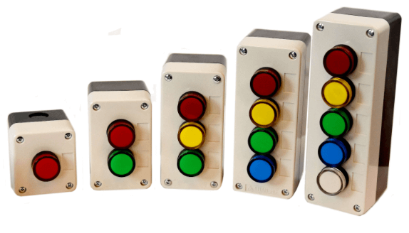 LED indicator lights and buttons