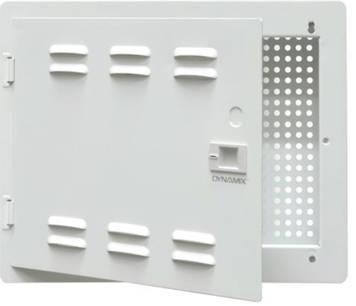 Recessed enclosure with vents on the back and front