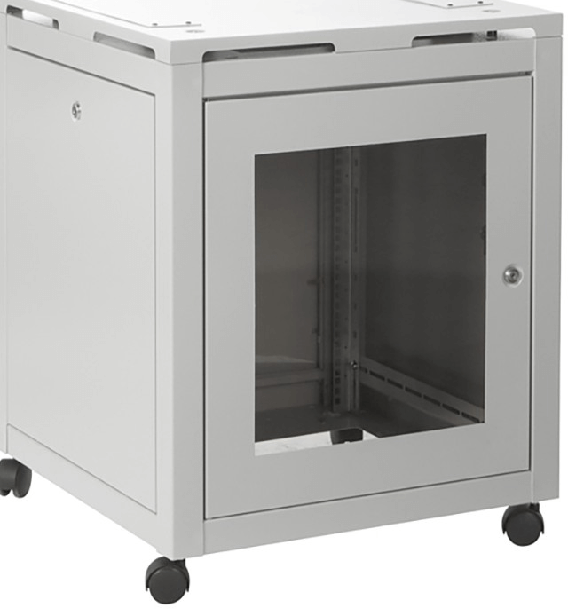 Enclosure with window and casters