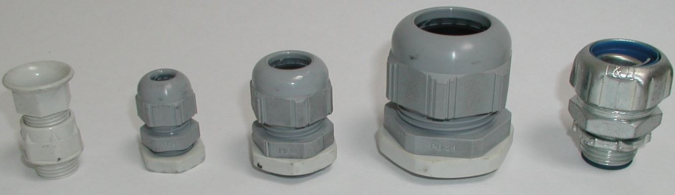 Different types of cable glands