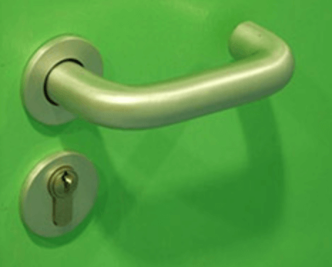Painted stainless steel door handle