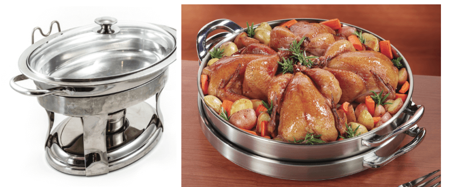 Oval and round buffet server