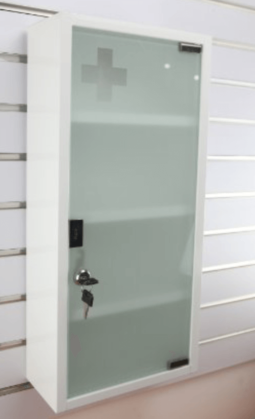 Painted stainless steel wall-mounted cabinets