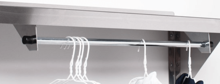 Stainless steel closet hanging bar