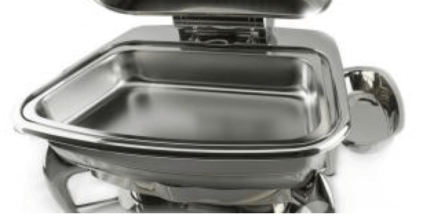 Stainless steel fan-shaped buffet server