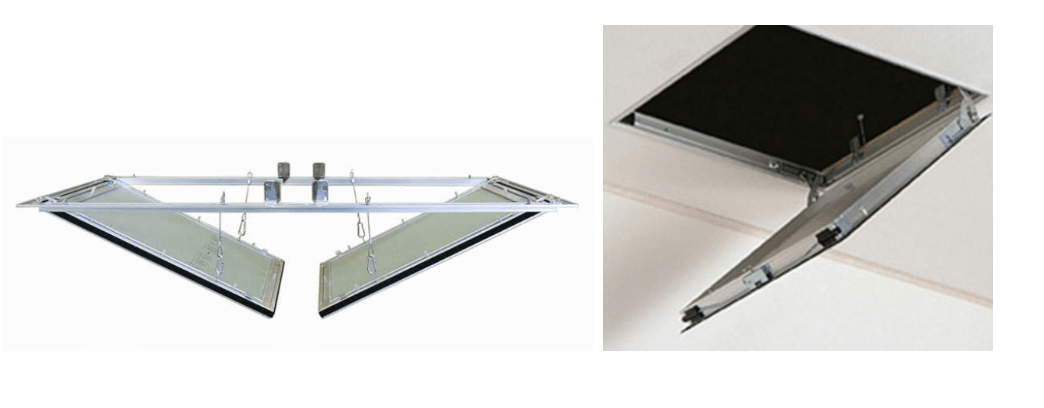 Suspended metal ceiling access panel