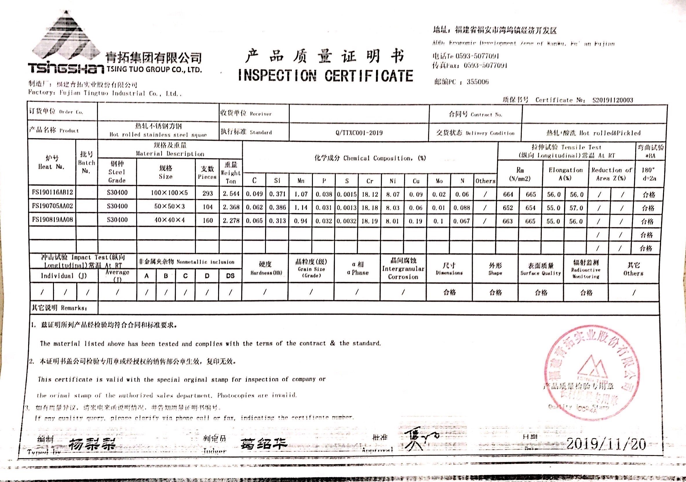 SS304方管材质规格