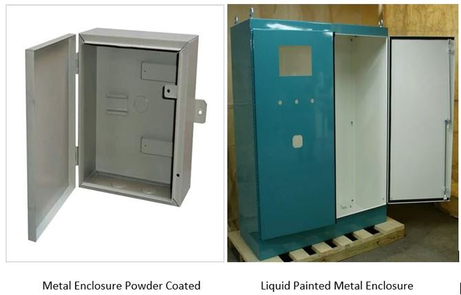 Gabinete de metal com revestimento em pó vs gabinete de metal com pintura líquida