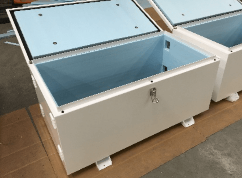 Insulated powder-coated enclosure