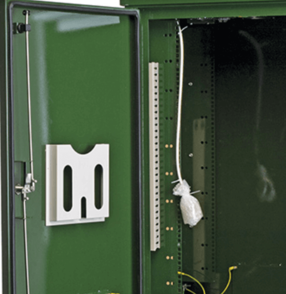 Outdoor data cabinet with file pocket
