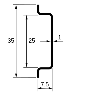 Top-hat DIN rail