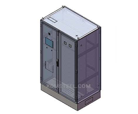 stainless steel free standing electrical enclosure with locks and latches
