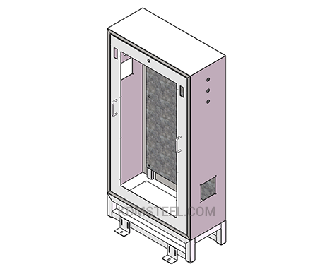 NEMA 4 floor mount stainless steel electrical enclosure with window