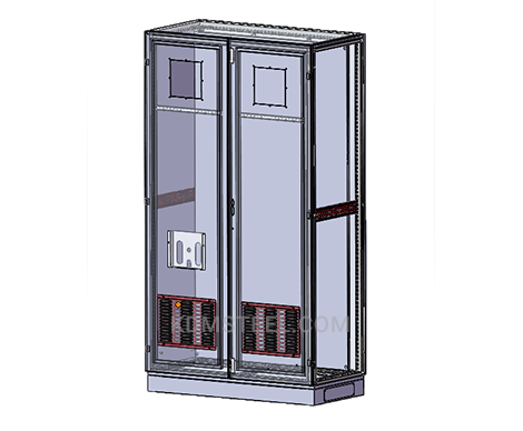 NEMA 4 stainless steel double door free standing electrical enclosure with file pocket and air filter