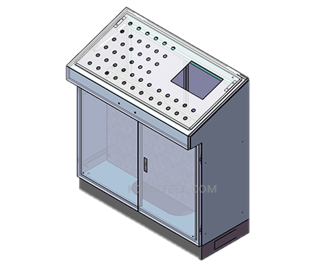 Caja de consola de escritorio con pantalla