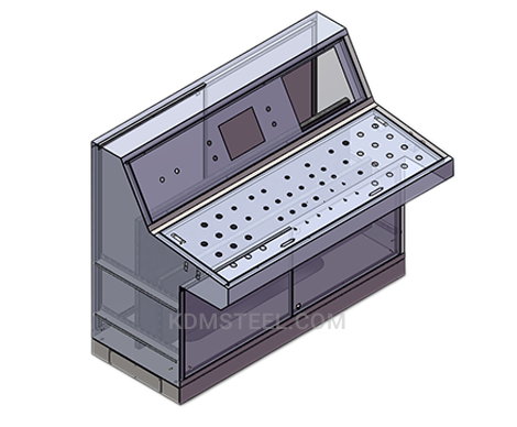 Consola de escritorio tipo piano de doble puerta