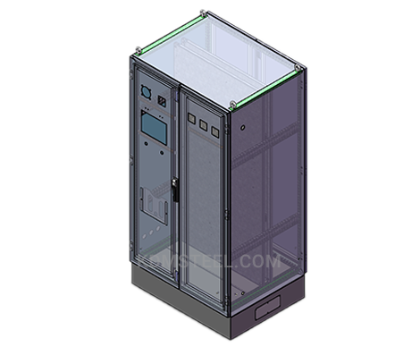 double door stainless steel free standing Vented Electrical Enclosure with door handle and hinge