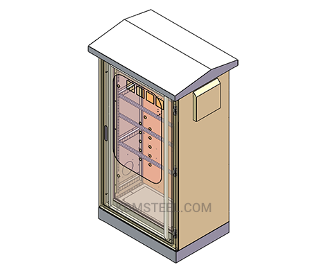 窓付き屋外自立型工業用キャビネット