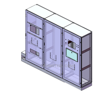 stainless steel multi door free standing IP56 Enclosure with din rail