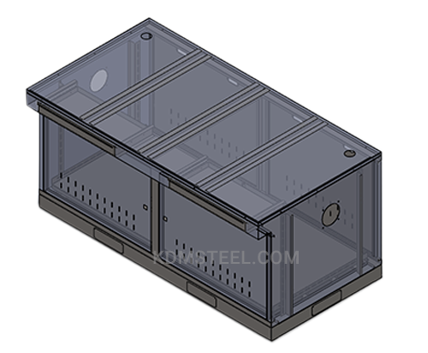 Caja de escritorio de acero al carbono con doble puerta