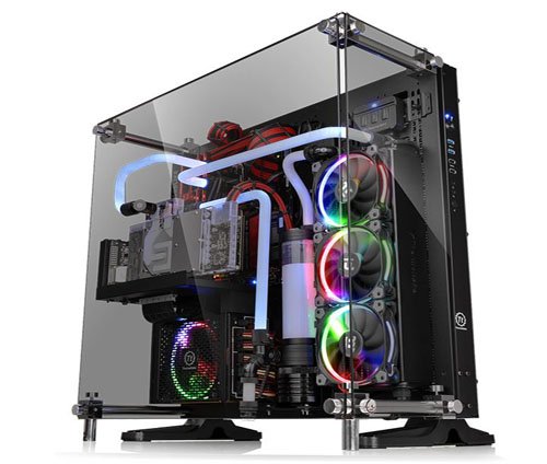 caja de PC de metal y vidrio templado