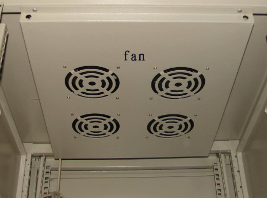 Radiating fan in an enclosure