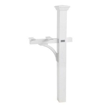 White Metal Mailbox Post