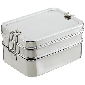 Rectangular 3-in-1 Stainless Steel Bento Box