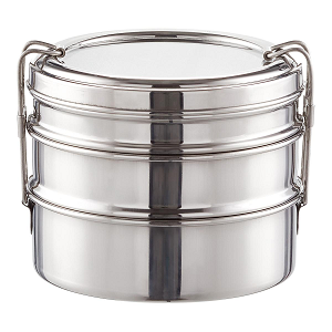3-in-1 Round Stainless Steel Bento Box