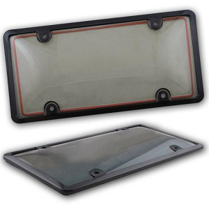 Unbreakable smoked Carbon Fiber License Plate Frame