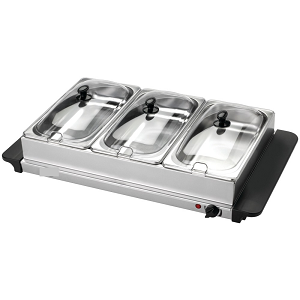 Stainless Steel Buffet Server with 3 Serving Vessels