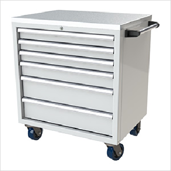 Gabinete de herramientas con ruedas de acero inoxidable con 6 cajones