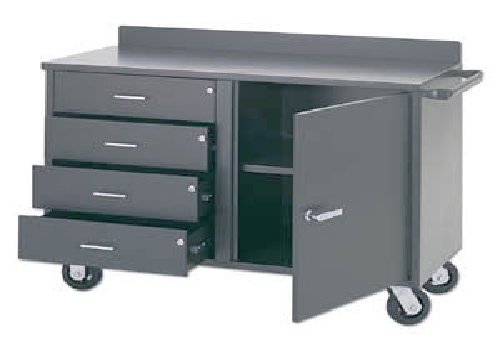 Gabinete rodante para herramientas de acero inoxidable y metal soldado