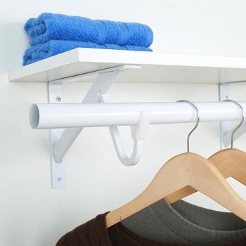 Varão de armário resistente branco