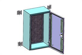 スチール製壁取り付け電気エンクロージャ