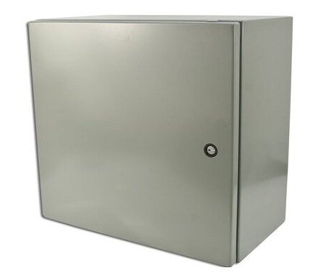 Caja de montaje en poste para exteriores con una sola puerta