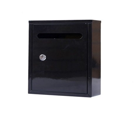 Black Sheet Metal Mailbox