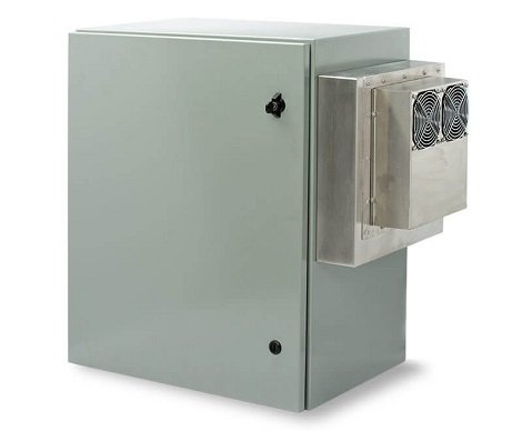 Caja para montaje en poste para exteriores con revestimiento en polvo