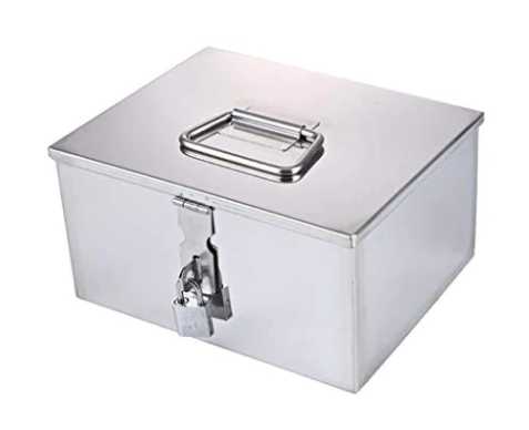 5-Caja de efectivo de acero inoxidable