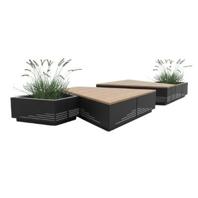 Galvanized metal outdoor furniture street planter boxes