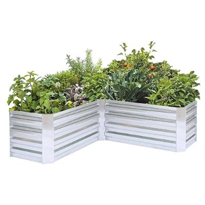 L-shaped Galvanized Steel Planter Box