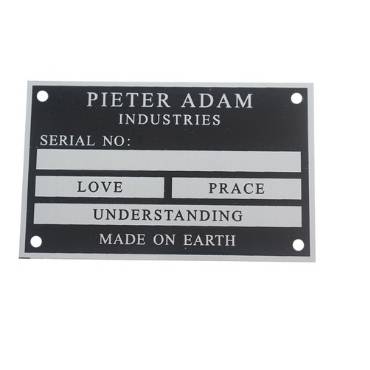Plaques Aluminum Machine Nameplates