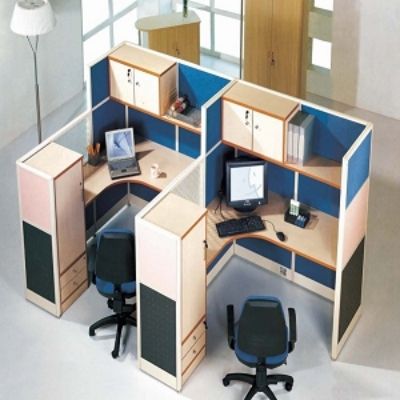Small Office Cubicles with Overhead Cabinet
