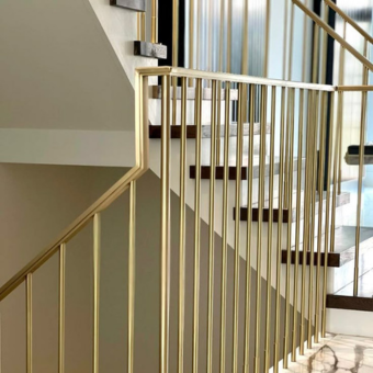 Modern Brass Handrail for Stairs